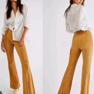 Free People Mustard Flare Pants